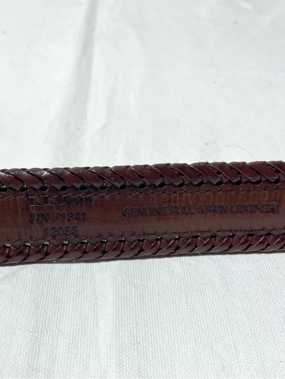 Vintage L.L. Bean Leather & Canvas Belt Womens 26 Brown Colorblock OR913